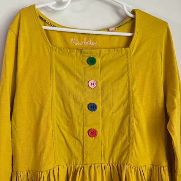 Mini Boden yellow long sleeve dress size 9-10Y - Picture 2 of 5